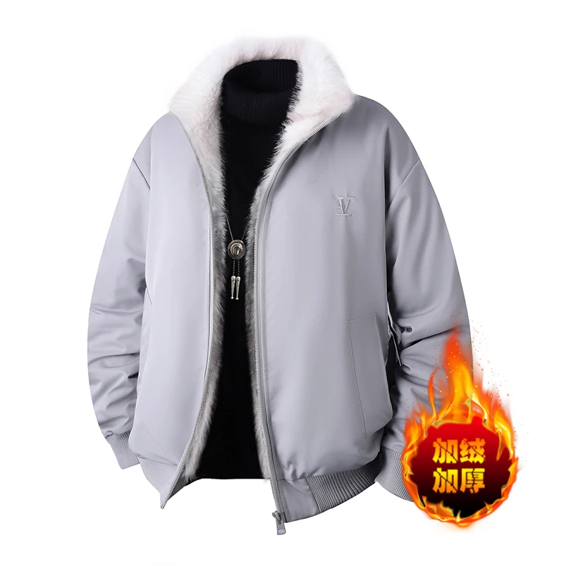 Thiened Faux Fur Collar Men's Jaet Casual Versatile Warm Stand Fit Autumn Winter Faion Ci Sle Zipper Closure Coat
Thiened Faux Fur Collar Men's Jaet Casual Versatile Warm Stand Fit Autumn Winter Faion Ci Sle Zipper Closure Coat