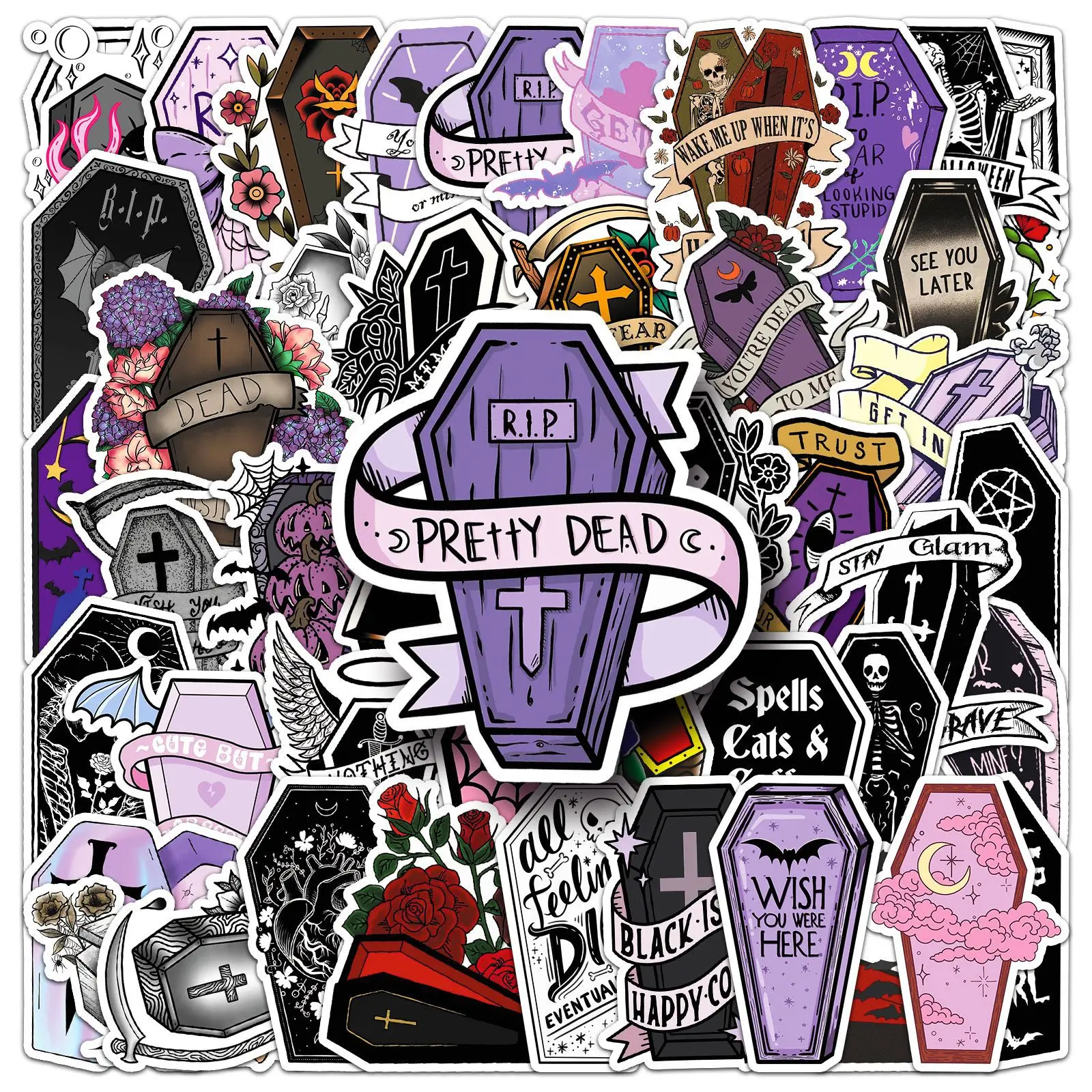 10/50PCS Dark Style Gothic Halloween Vampire Coffin Stickers DIY Decoration PVC Waterproof Skateboard Notebook Graffiti Toys
10/50PCS Dark Style Gothic Halloween Vampire Coffin Stickers DIY Decoration PVC Waterproof Skateboard Notebook Graffiti Toys