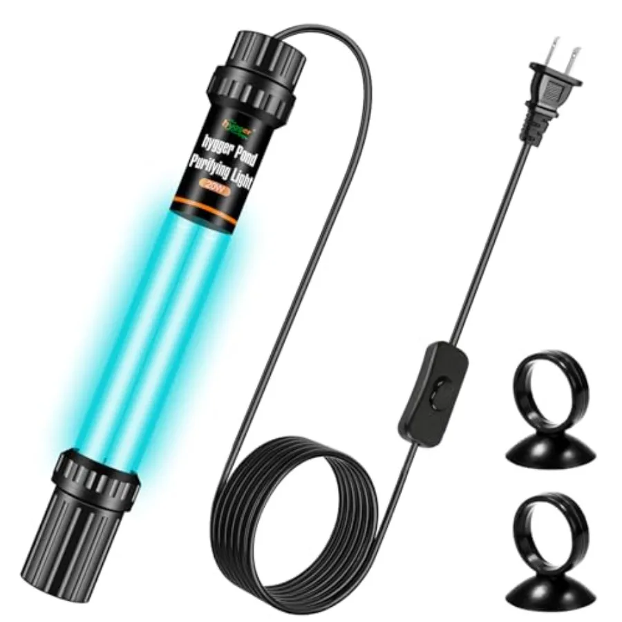 Aquarium U-V Light, Pond Water Clarifier for Green Water and Algae Clean, for Koi Pond, Large Fish Tank, Swimming Pool, Cold Pl
Aquarium U-V Light, Pond Water Clarifier for Green Water and Algae Clean, for Koi Pond, Large Fish Tank, Swimming Pool, Cold Pl