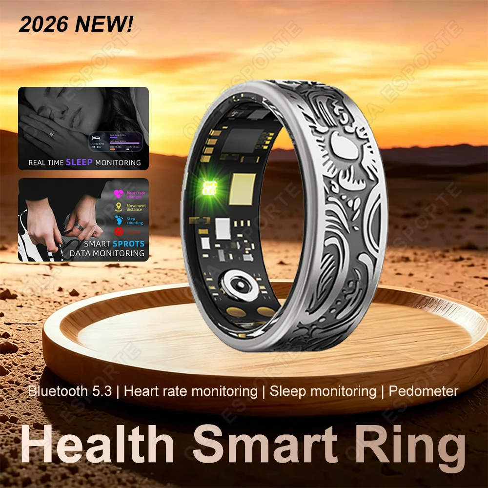 2026 New Retro Patterned Smart Ring Sleep Health Monitoring 5ATM Waterproof Camera Control Pedometer Smart Ring For Men Women
2026 New Retro Patterned Smart Ring Sleep Health Monitoring 5ATM Waterproof Camera Control Pedometer Smart Ring For Men Women