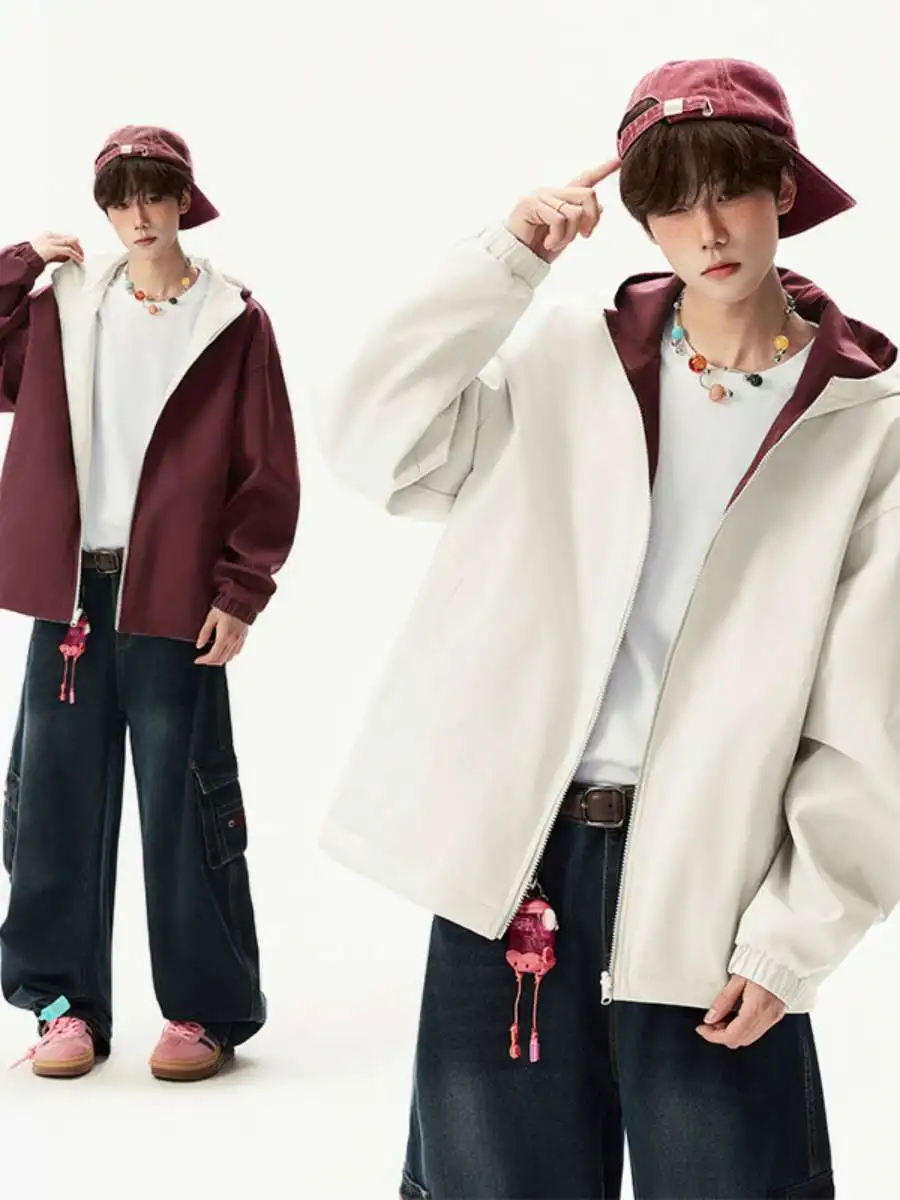 Новая простая однотонная двусторонняя одежда, рабочая одежда, мужская куртка на весну и осень, модная свободная повседневная ветровка с воротником-стойкой для мужчин
Новая простая однотонная двусторонняя одежда, рабочая одежда, мужская куртка на весну и осень, модная свободная повседневная ветровка с воротником-стойкой для мужчин