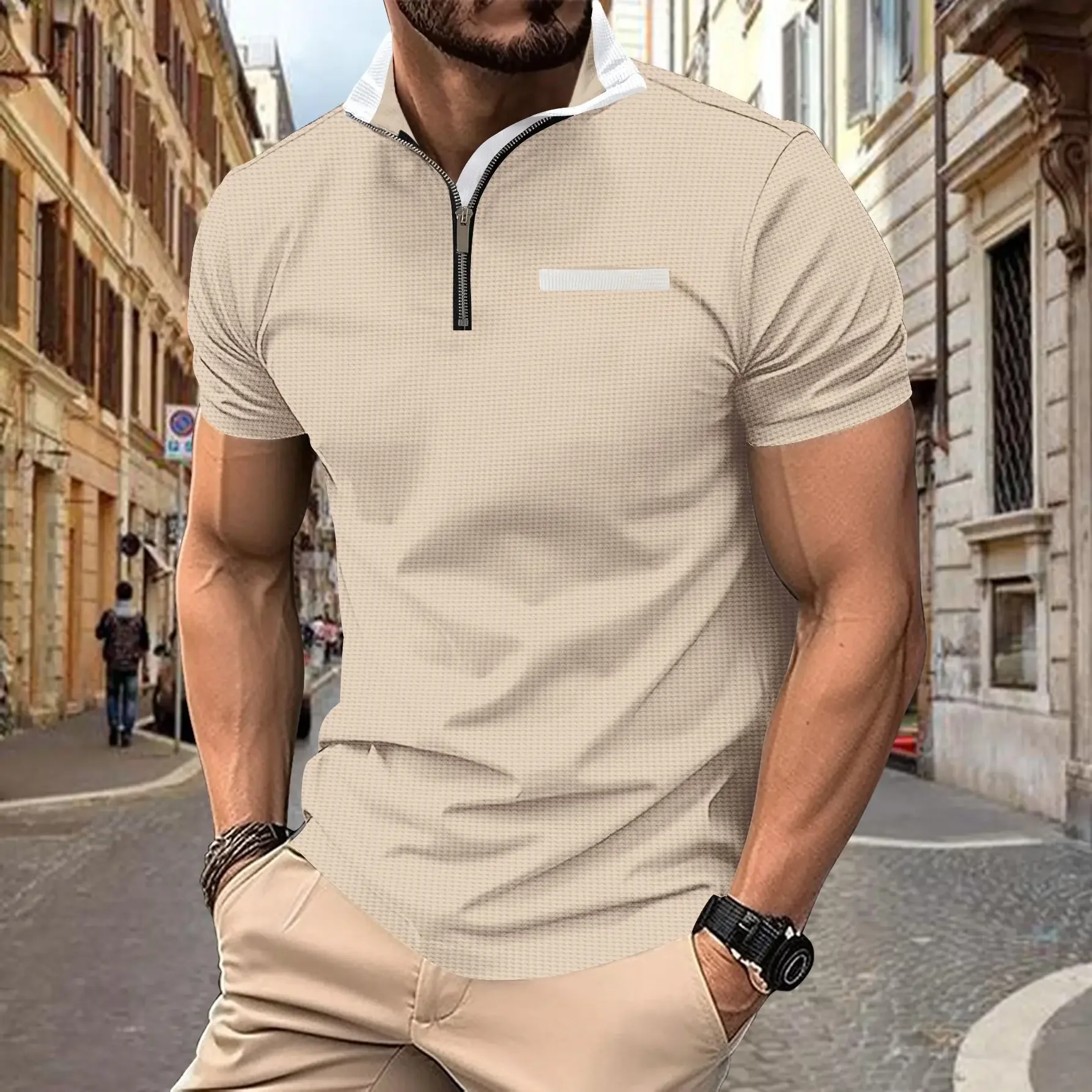 Casual POLO Men T Shirts Zipper Pocket Men's Sports Man Shirts Fashionable and Versatile Short Sleeve Tops Y2k Summer 2024
Casual POLO Men T Shirts Zipper Pocket Men's Sports Man Shirts Fashionable and Versatile Short Sleeve Tops Y2k Summer 2024