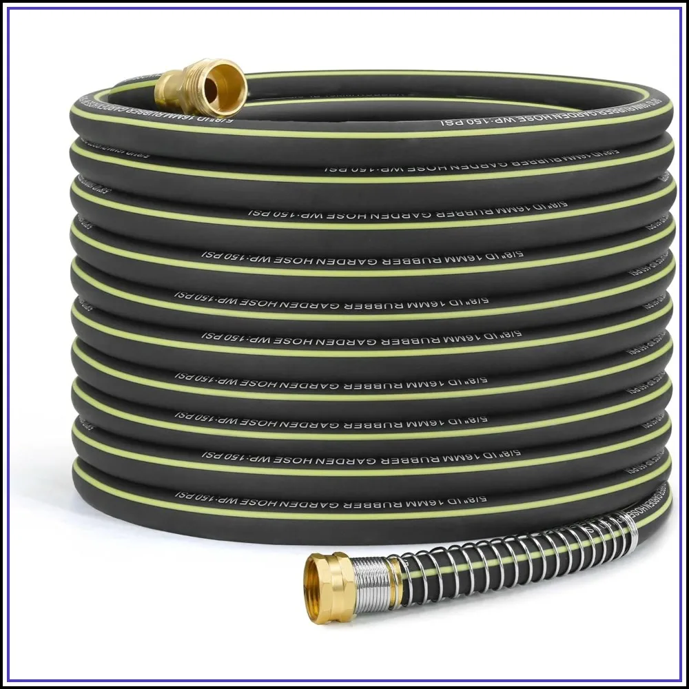 100ft Hybrid Rubber Garden Hose, 5/8" Solid Brass Fittings, Lightweight & Flexible for Outdoor Use
100ft Hybrid Rubber Garden Hose, 5/8" Solid Brass Fittings, Lightweight & Flexible for Outdoor Use
