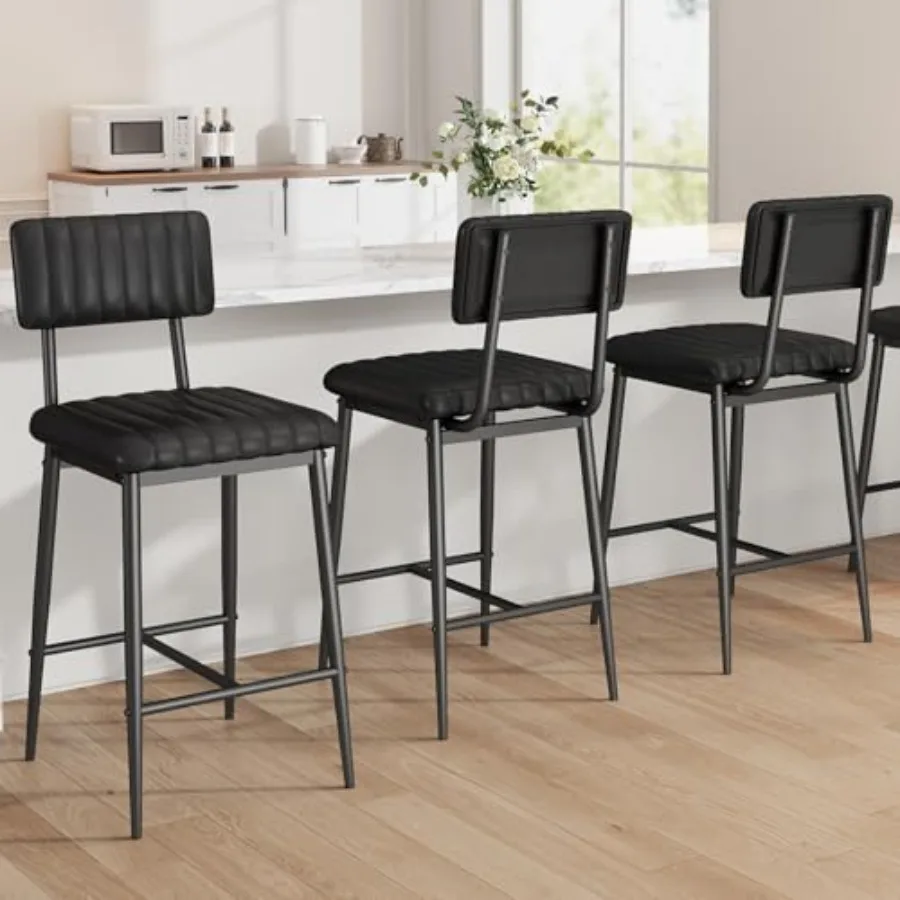 Bar Stools Set of 6 w/Back and Footrest, Counter Height Bar Stools Set of 6 with Thick Cushion and Thickened Metal Legs, Uphols
Bar Stools Set of 6 w/Back and Footrest, Counter Height Bar Stools Set of 6 with Thick Cushion and Thickened Metal Legs, Uphols