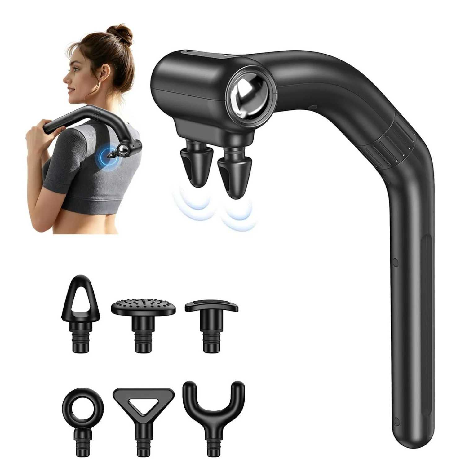 Dual Head Percussion Massage Gun with Extension Handle 3 in 1 Back Massager with 12 Massage Heads for Arm Shoulder Thigh Waist
Dual Head Percussion Massage Gun with Extension Handle 3 in 1 Back Massager with 12 Massage Heads for Arm Shoulder Thigh Waist