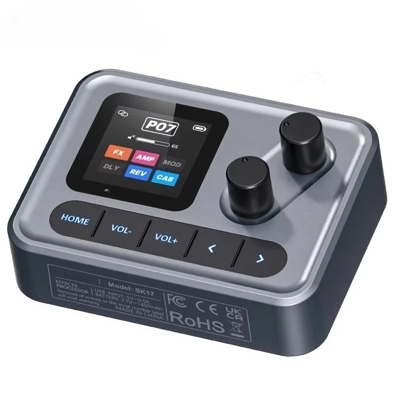 Guitar Processor Multi Effect OTG USB Audio Interface Multi-effect Pedal with App Control LCD Display
Guitar Processor Multi Effect OTG USB Audio Interface Multi-effect Pedal with App Control LCD Display