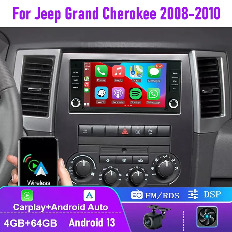 7" 4+64GB For Jeep Grand Cherokee 2008-2010 Car Stereo Radio Apple Carplay Android Auto Head Unit FM BT GPS
7" 4+64GB For Jeep Grand Cherokee 2008-2010 Car Stereo Radio Apple Carplay Android Auto Head Unit FM BT GPS