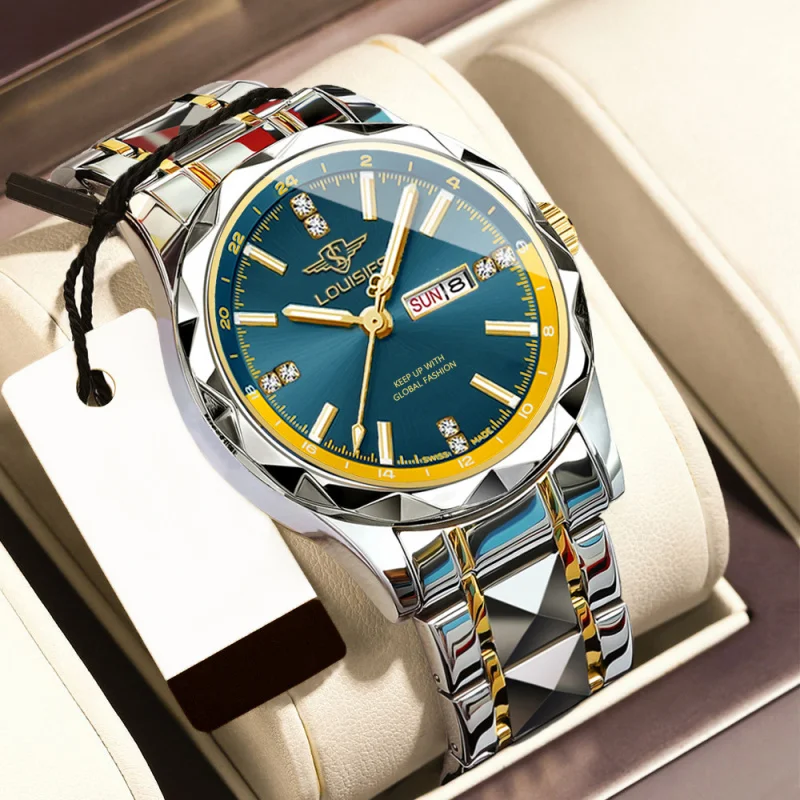 Men's Watch Trendy Fashion Business Diamond Set Double Calendar Waterproof Luminous Quartz Men's Watch
Men's Watch Trendy Fashion Business Diamond Set Double Calendar Waterproof Luminous Quartz Men's Watch