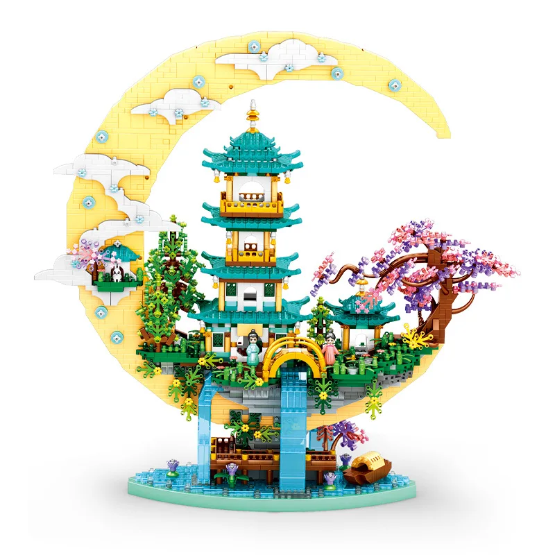 Креативная архитектура, мифическая сцена, лунный дворец, фигурки из микро-алмазных блоков, строительная кирпичная игрушка со световой коллекцией нанокир
Креативная архитектура, мифическая сцена, лунный дворец, фигурки из микро-алмазных блоков, строительная кирпичная игрушка со световой коллекцией нанокир