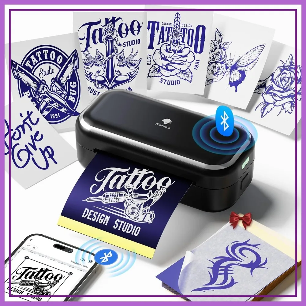 Mini Temporary Tattoo Printer with 30pcs Transfer Paper, Bluetooth Tattoo Stencil Machine for Beginners & Artists, DIY Parties Gifts
Mini Temporary Tattoo Printer with 30pcs Transfer Paper, Bluetooth Tattoo Stencil Machine for Beginners & Artists, DIY Parties Gifts