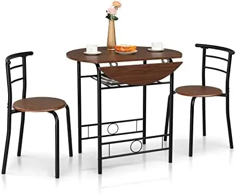 31.5" Drop Leaf Dining Table for Small Space,Small Kitchen Table Set for 2,Round Folding Table with 2 Chairs for Home,Kitche
31.5" Drop Leaf Dining Table for Small Space,Small Kitchen Table Set for 2,Round Folding Table with 2 Chairs for Home,Kitche