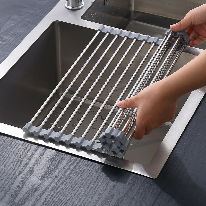 Stainless Steel Silicone Filter Water Rack Kitchen Storage Shelf Vegetable Fruit Bowl Utensil Storage Rack Man Ning
Stainless Steel Silicone Filter Water Rack Kitchen Storage Shelf Vegetable Fruit Bowl Utensil Storage Rack Man Ning