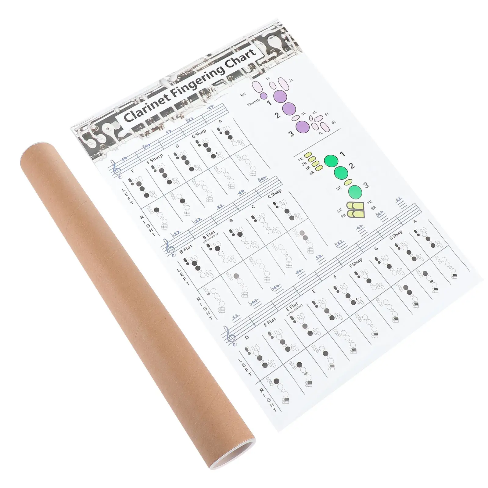 Clarinet Chord Chart Coated Paper Note Practical Learning Tool Musical Instruments Accessory for Beginner
Clarinet Chord Chart Coated Paper Note Practical Learning Tool Musical Instruments Accessory for Beginner