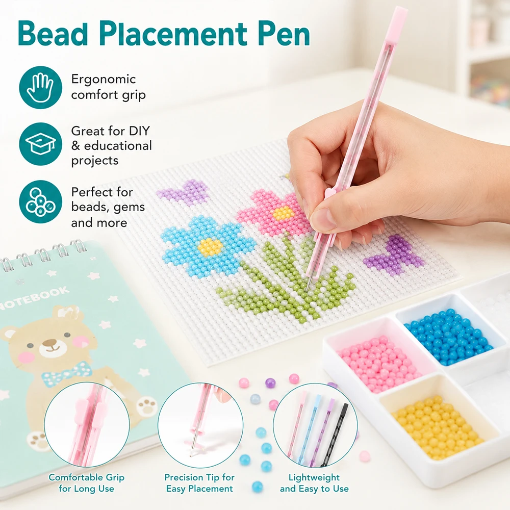 For 2.6mm Beads Bead Placement Pen Push-button Type Highly Efficient Ergonomic Grip Bead Positioning Pen Save Time
For 2.6mm Beads Bead Placement Pen Push-button Type Highly Efficient Ergonomic Grip Bead Positioning Pen Save Time