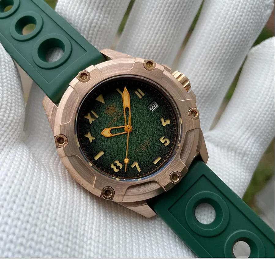 STEELDIVE мужские дайверские часы 45 мм бронзовые военные автоматические механические наручные часы 100ATM водонепроницаемые C3 светящийся сапфир NH35 
STEELDIVE мужские дайверские часы 45 мм бронзовые военные автоматические механические наручные часы 100ATM водонепроницаемые C3 светящийся сапфир NH35