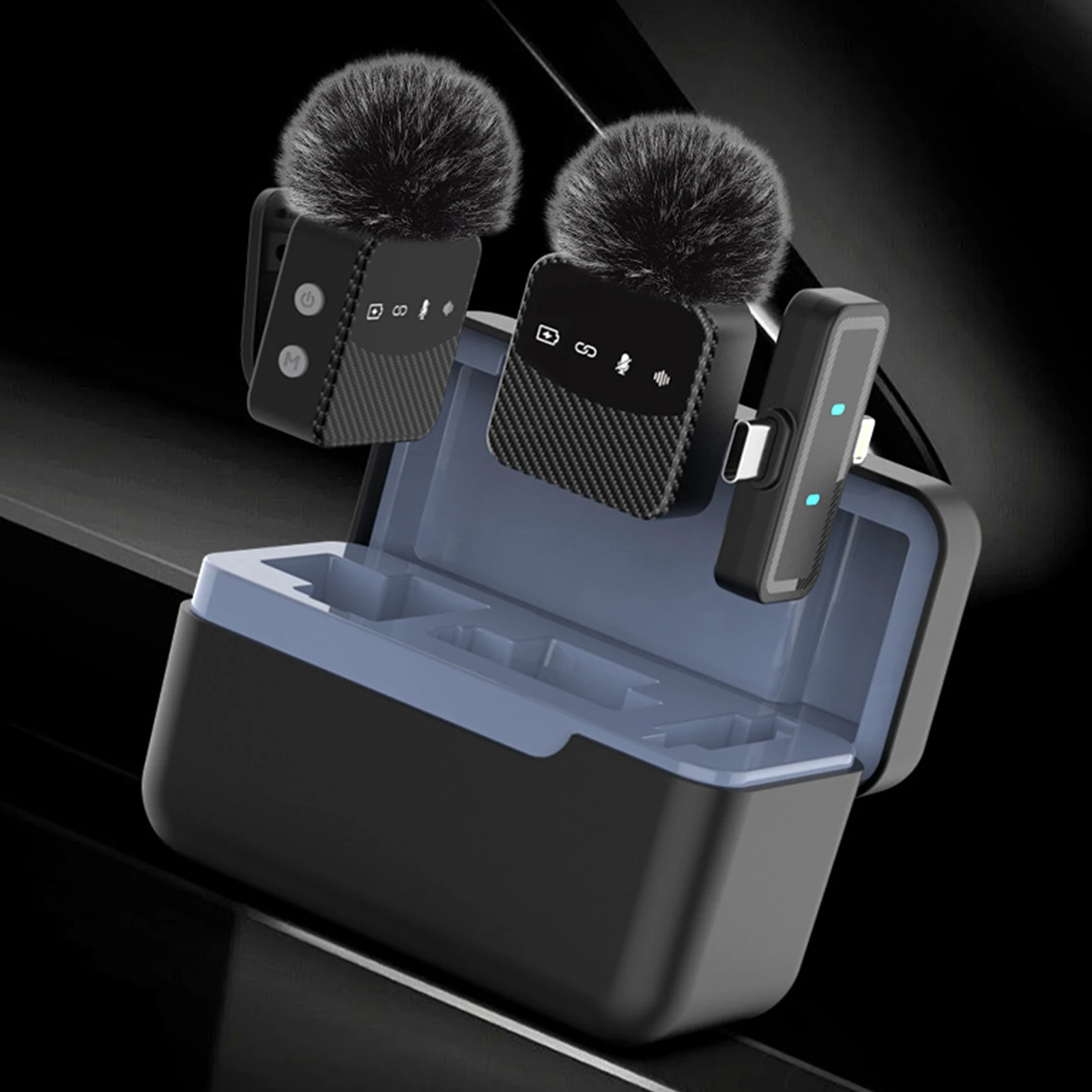 Portable Wireless Lavalier Microphone for Video and Podcast Recording 6 Hour Microphone Battery 30 Hour Charging Case Battery
Portable Wireless Lavalier Microphone for Video and Podcast Recording 6 Hour Microphone Battery 30 Hour Charging Case Battery