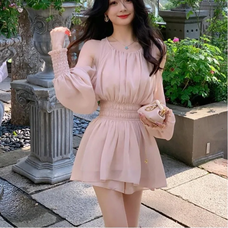 Летний розовый сладкий комплект из 2-х предметов, женская блузка с длинным рукавом в стиле ретро + мини-юбка Y2k, офисный женский японский модный костюм из шифона 
Летний розовый сладкий комплект из 2-х предметов, женская блузка с длинным рукавом в стиле ретро + мини-юбка Y2k, офисный женский японский модный костюм из шифона