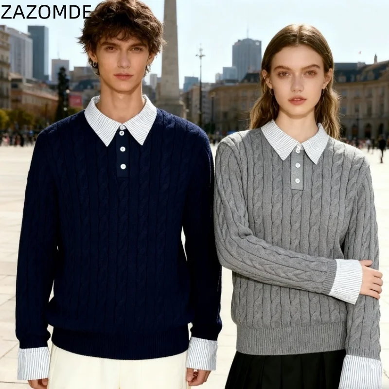 ZAZOMDE 2025 American Vintage Business Fake Two Piece Sweater Unisex Relaxed Fit Knit Pullover Retro Style Office Casual Wear
ZAZOMDE 2025 American Vintage Business Fake Two Piece Sweater Unisex Relaxed Fit Knit Pullover Retro Style Office Casual Wear