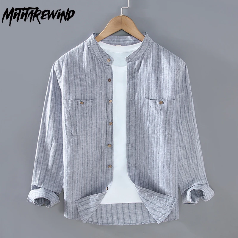 New Striped Long Sleeve Shirt for Men Spring Summer Cotton Linen Top with Pockets Breathable Youth Versatile Shirts Daily Casual
New Striped Long Sleeve Shirt for Men Spring Summer Cotton Linen Top with Pockets Breathable Youth Versatile Shirts Daily Casual