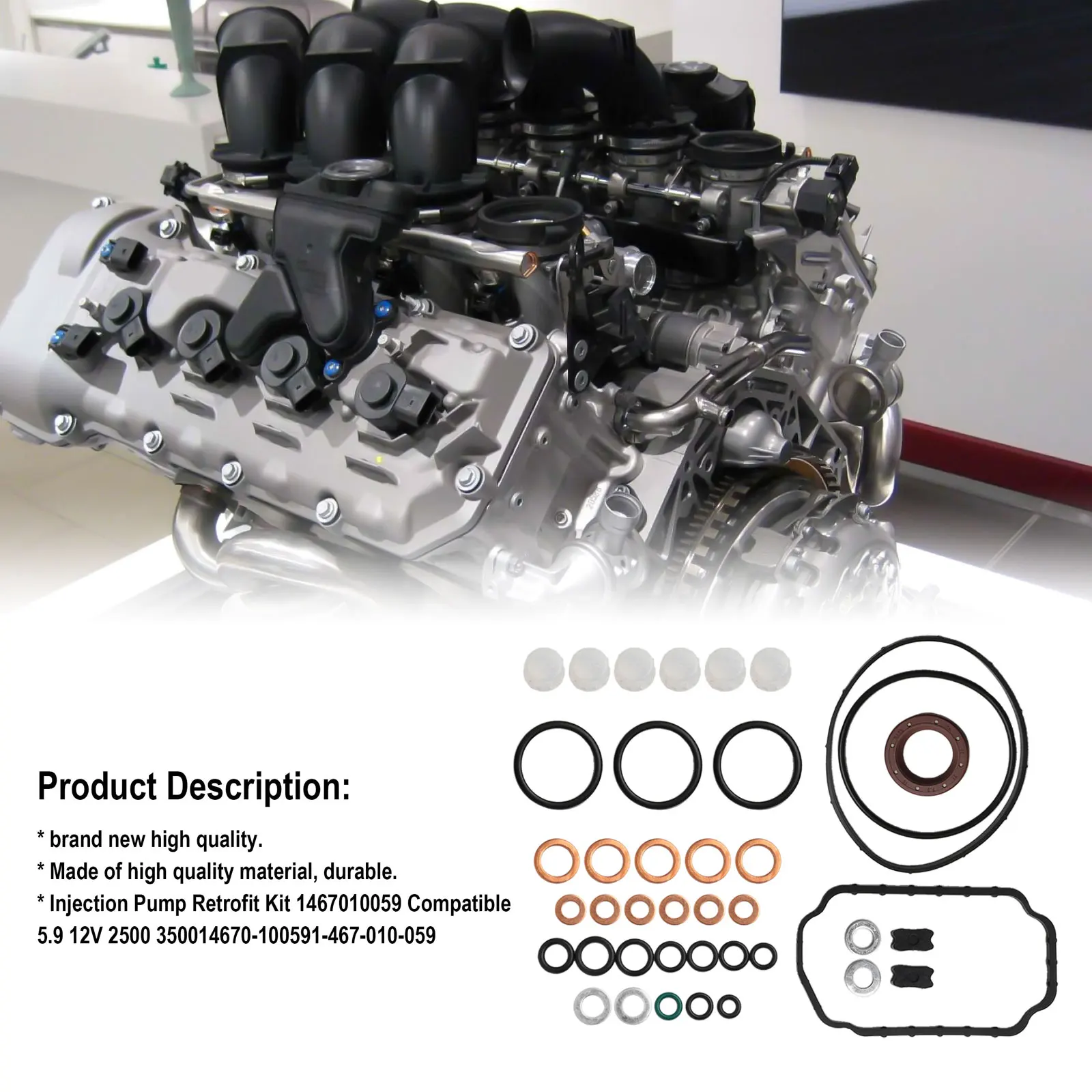 12V 2500 3500 Kit 1467010059 Repair Kit Metal + Rubber Material Stable Performance Standard Size As Shown In The Picture
12V 2500 3500 Kit 1467010059 Repair Kit Metal + Rubber Material Stable Performance Standard Size As Shown In The Picture