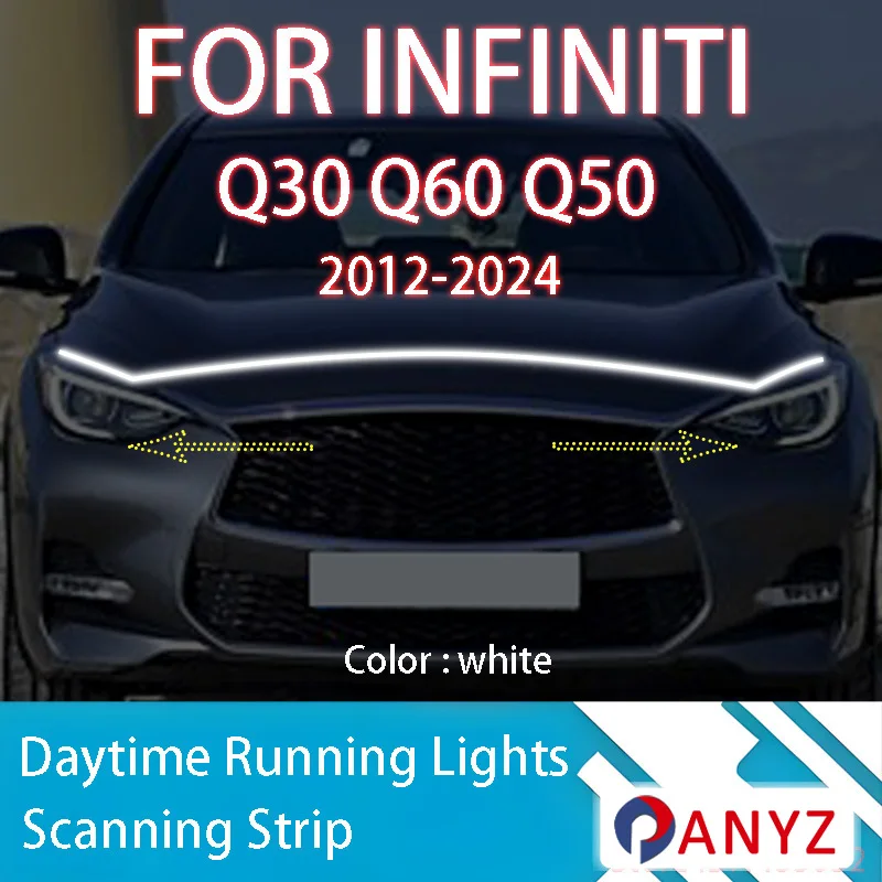 Для INFINITI Q30 Q60 2012-2024 Обновление светодиодных дневных ходовых огней, сканирование капота автомобиля, направляющая DRL, декоративная лампа окружающего света, 12 В
Для INFINITI Q30 Q60 2012-2024 Обновление светодиодных дневных ходовых огней, сканирование капота автомобиля, направляющая DRL, декоративная лампа окружающего света, 12 В