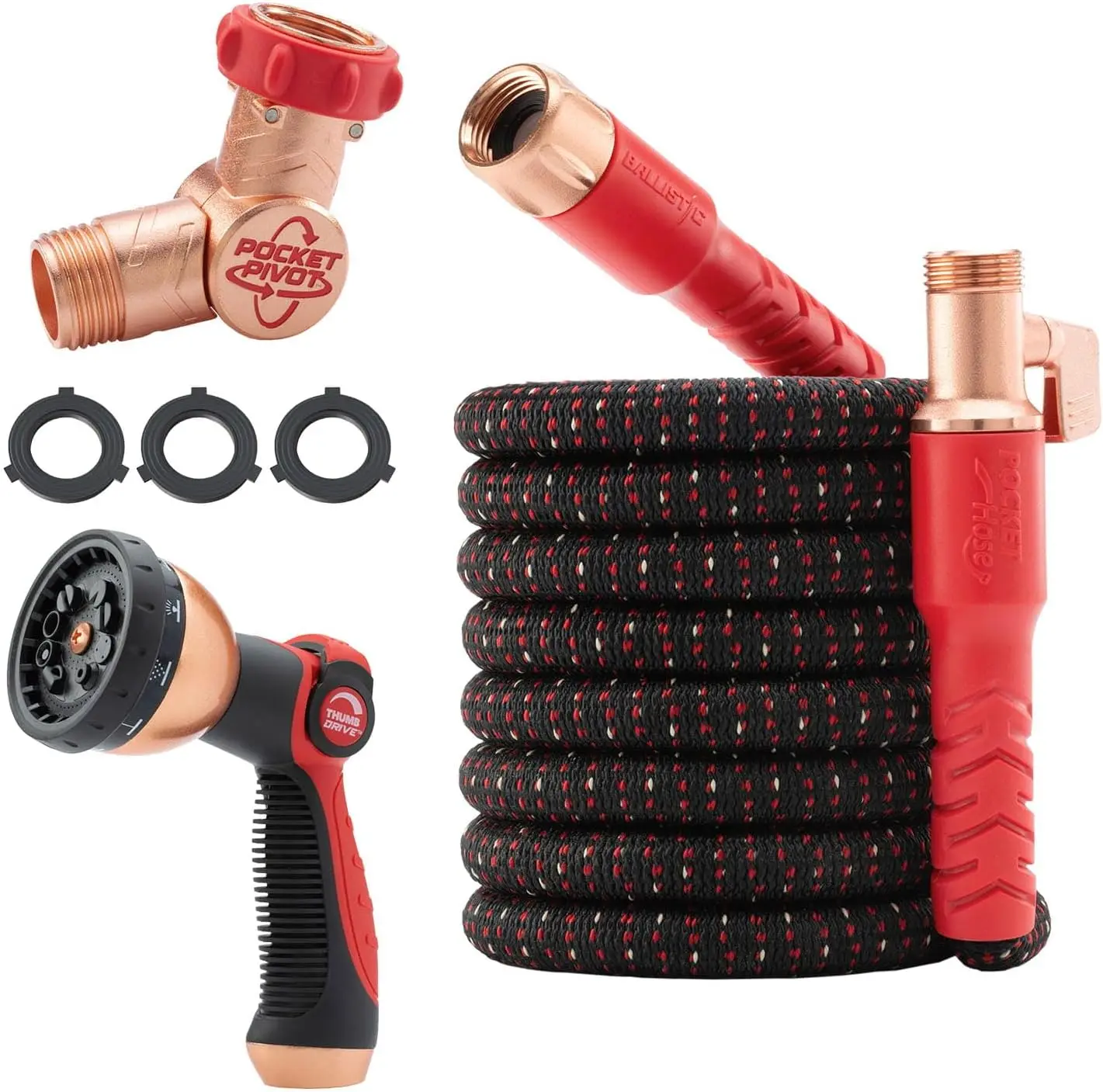 Expandable Garden Hose 50 FT with 360° Swivel Connector, Anti-Burst Reinforced, Lightweight No-Kink UV-Protected
Expandable Garden Hose 50 FT with 360° Swivel Connector, Anti-Burst Reinforced, Lightweight No-Kink UV-Protected