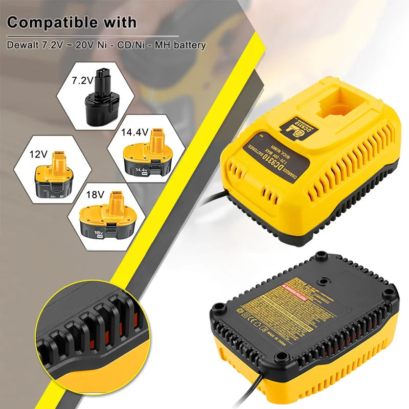 Зарядное устройство для аккумуляторов Dewalt DC9310 7,2-20 в NI-MH NI-CD для DW9116 DE9130 DE9310, принадлежности для электродрели
Зарядное устройство для аккумуляторов Dewalt DC9310 7,2-20 в NI-MH NI-CD для DW9116 DE9130 DE9310, принадлежности для электродрели