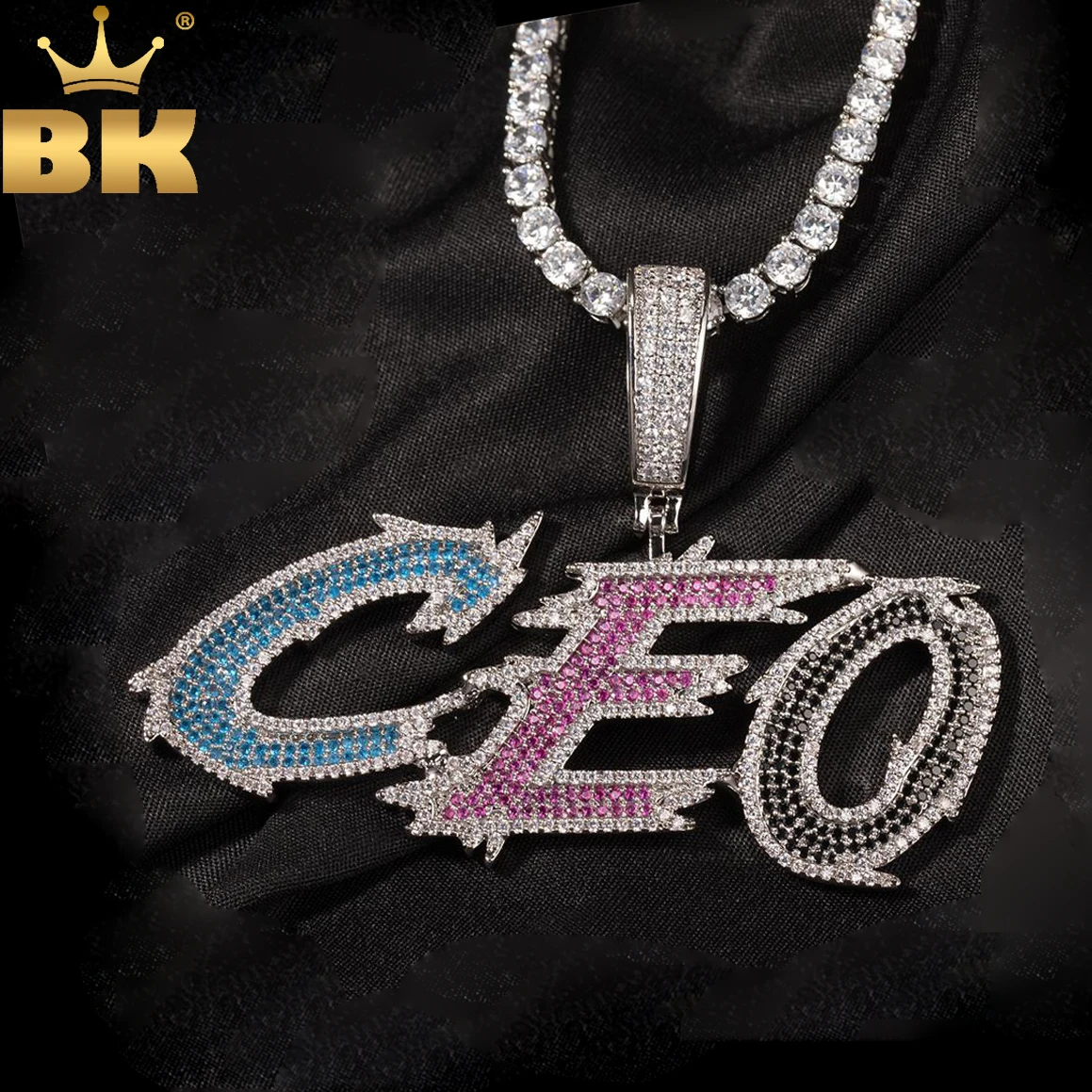 TBTK Custom Rainbow Color CZ Spiny Cursive Letters Pendant Micro Paved Cubic Zircon Personalized Name Necklace Hiphop Jewelry
TBTK Custom Rainbow Color CZ Spiny Cursive Letters Pendant Micro Paved Cubic Zircon Personalized Name Necklace Hiphop Jewelry