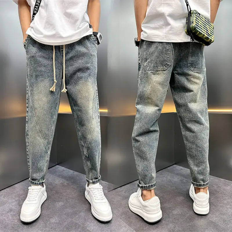 New Spring Autumn Casual Denim Jeans Fashion Men's Pants Leisure Cargo Drawstring Work Clothes Loose Vintage Cotton Trousers
New Spring Autumn Casual Denim Jeans Fashion Men's Pants Leisure Cargo Drawstring Work Clothes Loose Vintage Cotton Trousers