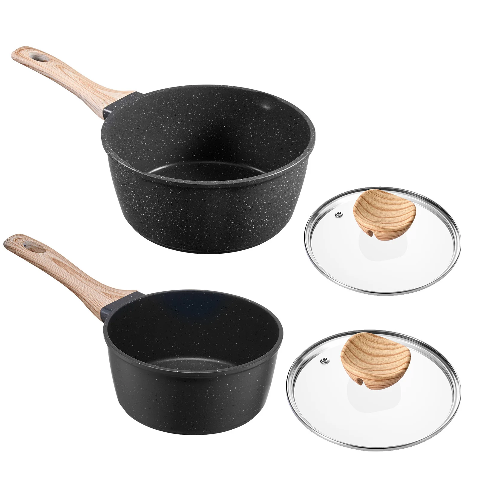 Nonstick Saucepan Set, 1.5 QT & 2.5 QT with Glass Lids, Versatile Cooking Pots with Removable Handles, Coated Kitchen Sauce Pans
Nonstick Saucepan Set, 1.5 QT & 2.5 QT with Glass Lids, Versatile Cooking Pots with Removable Handles, Coated Kitchen Sauce Pans