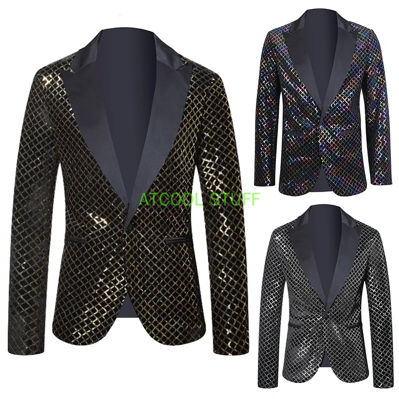 Silver Sequin Plaid Blazer Jacket Men 2023 Fashion Slim Fit One Button Dress Suit Halloween performance Homme Jacket
Silver Sequin Plaid Blazer Jacket Men 2023 Fashion Slim Fit One Button Dress Suit Halloween performance Homme Jacket