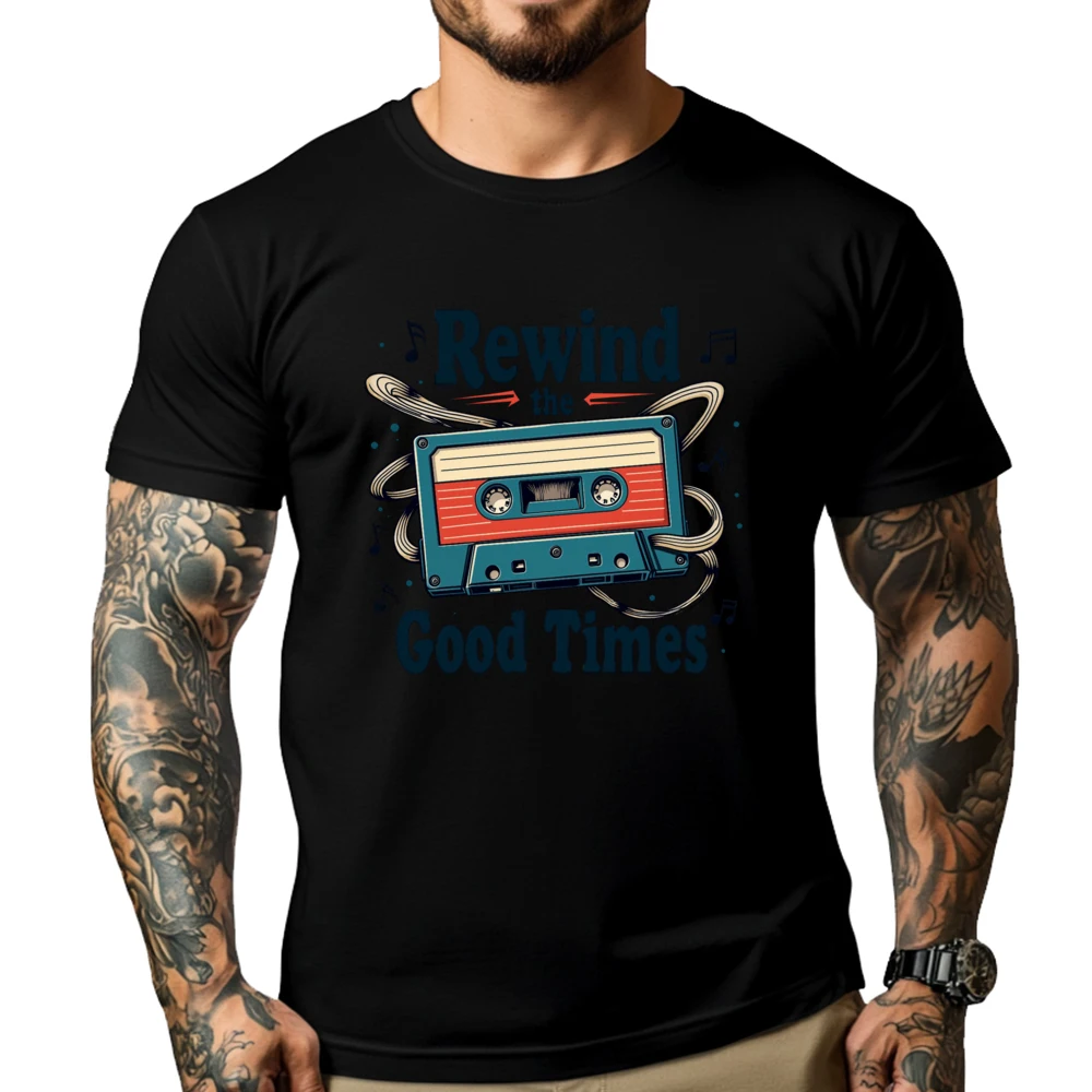 Rewind The Good Times Cassette Tape Vintage T Shirts Short Sleeve T-Shirt Tshirts Christmas
Rewind The Good Times Cassette Tape Vintage T Shirts Short Sleeve T-Shirt Tshirts Christmas