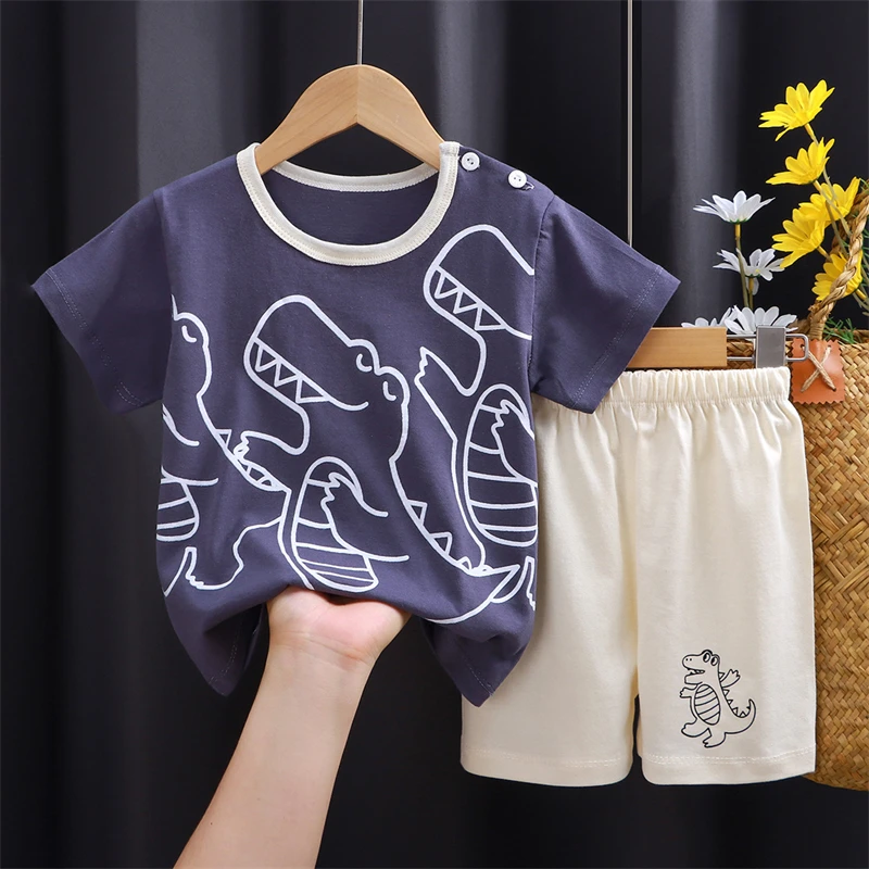 0-5Y Kids 2PCS Dinosaur Print Outfit Grey T-shirt + Beige Shorts Cotton Summer Casual Baby Boys Clothing Set
0-5Y Kids 2PCS Dinosaur Print Outfit Grey T-shirt + Beige Shorts Cotton Summer Casual Baby Boys Clothing Set