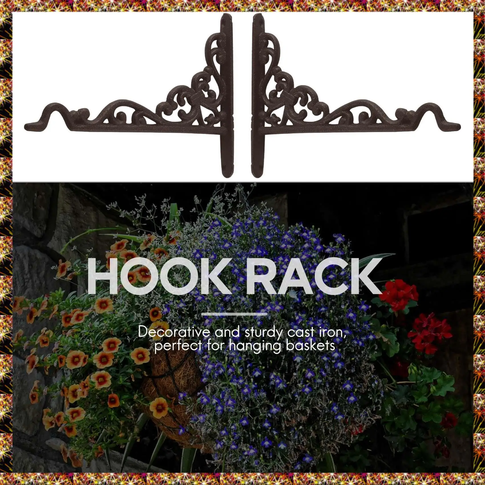 BTCL 2 Pack Cast Iron Plant Hanger Hanging Planters Basket Wall Hook With Screws, Vintage Metal Wall Stands For Bird Feeders, Pl
BTCL 2 Pack Cast Iron Plant Hanger Hanging Planters Basket Wall Hook With Screws, Vintage Metal Wall Stands For Bird Feeders, Pl