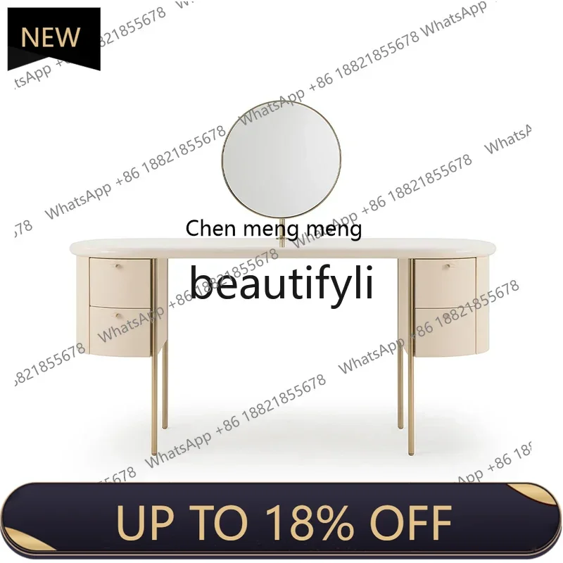 P178 Italian light luxury paint leather dressing table high-end household minimalist stainless steel dressing table bedroom
P178 Italian light luxury paint leather dressing table high-end household minimalist stainless steel dressing table bedroom