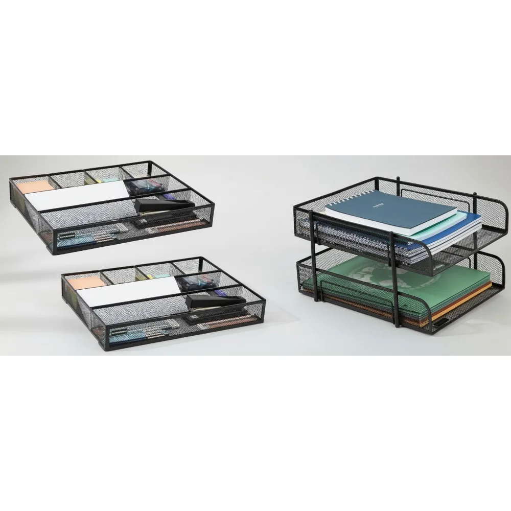 2-уровневый штабелируемый металлический сетчатый ящик-органайзер, поднос для хранения офисных файлов для организации стола
2-уровневый штабелируемый металлический сетчатый ящик-органайзер, поднос для хранения офисных файлов для организации стола