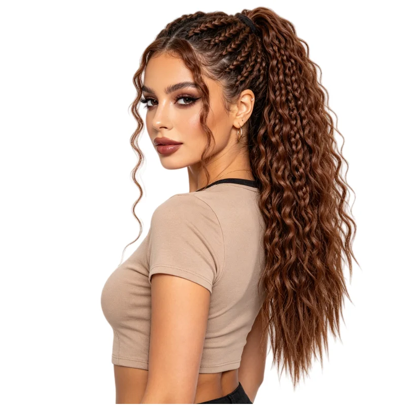 22inch Cornrow Ponytail Hairpiece, Long Fluffy Cornrow Ponytail Hairpiece for Women, Made of High-Temperature Fiber, Suitable for Dating, Daily Use, Parties, Photography, and Other Occasions The Best Choice as a Gift
22inch Cornrow Ponytail Hairpiece, Long Fluffy Cornrow Ponytail Hairpiece for Women, Made of High-Temperature Fiber, Suitable for Dating, Daily Use, Parties, Photography, and Other Occasions The Best Choice as a Gift