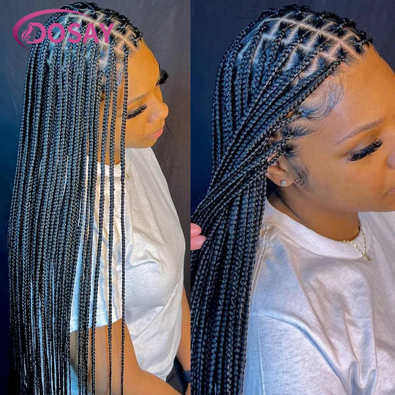 36" Long Full Lace Front Wig Box Braided Wigs Knotless Lace Frontal Wigs Synthetic Braiding Wig with Baby Hair for Black Women
36" Long Full Lace Front Wig Box Braided Wigs Knotless Lace Frontal Wigs Synthetic Braiding Wig with Baby Hair for Black Women