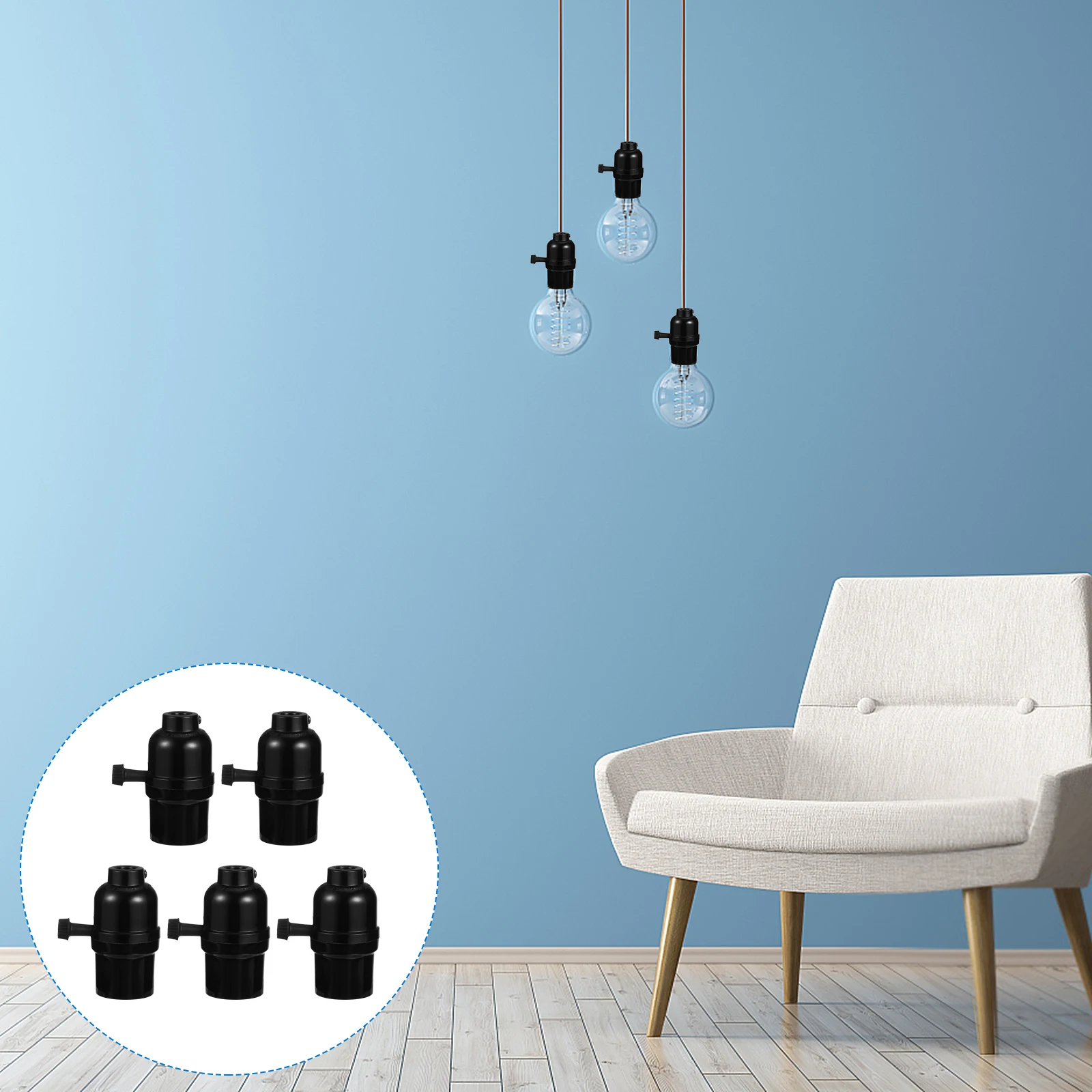 5 PCS Chandelier Ceiling Light Holder Retro Socket Body Pendant Replacement Lamp Plastic E26
5 PCS Chandelier Ceiling Light Holder Retro Socket Body Pendant Replacement Lamp Plastic E26
