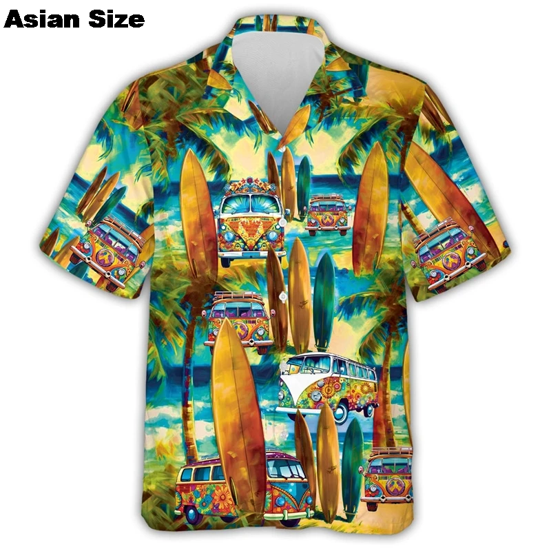 Men's Floral Pattern Hawaiian Shirt Hippie Bus Outdoor Street Short Sleeve Beach Shirt Blouse New In Casual Button Aloha Shirt
Men's Floral Pattern Hawaiian Shirt Hippie Bus Outdoor Street Short Sleeve Beach Shirt Blouse New In Casual Button Aloha Shirt