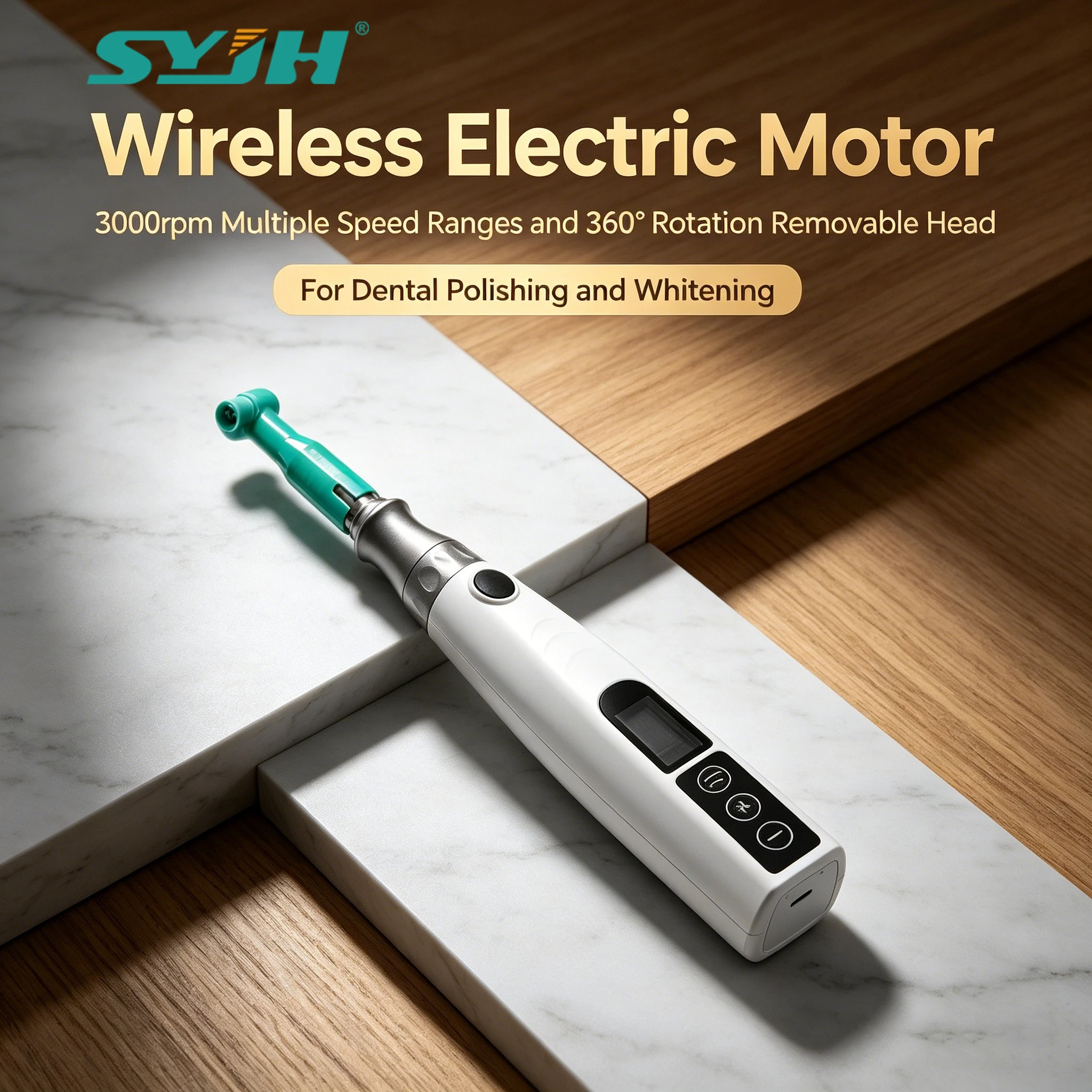 Dental Wireless Electric Motor With 2*Prophy Angles SYJH 200-3000RPM 29 Speed Ranges Rechargeable Dentist Whitening Polish Tools
Dental Wireless Electric Motor With 2*Prophy Angles SYJH 200-3000RPM 29 Speed Ranges Rechargeable Dentist Whitening Polish Tools
