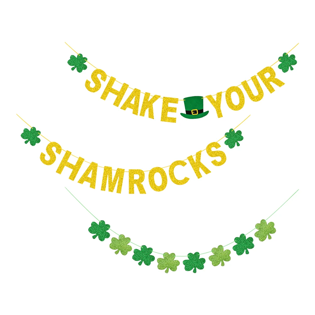 1 set St Patrick's Day Banner Party Banners Hanging Decorations Supplies Festive Wall Decor Clover Pendants Glitter Tassels
1 set St Patrick's Day Banner Party Banners Hanging Decorations Supplies Festive Wall Decor Clover Pendants Glitter Tassels