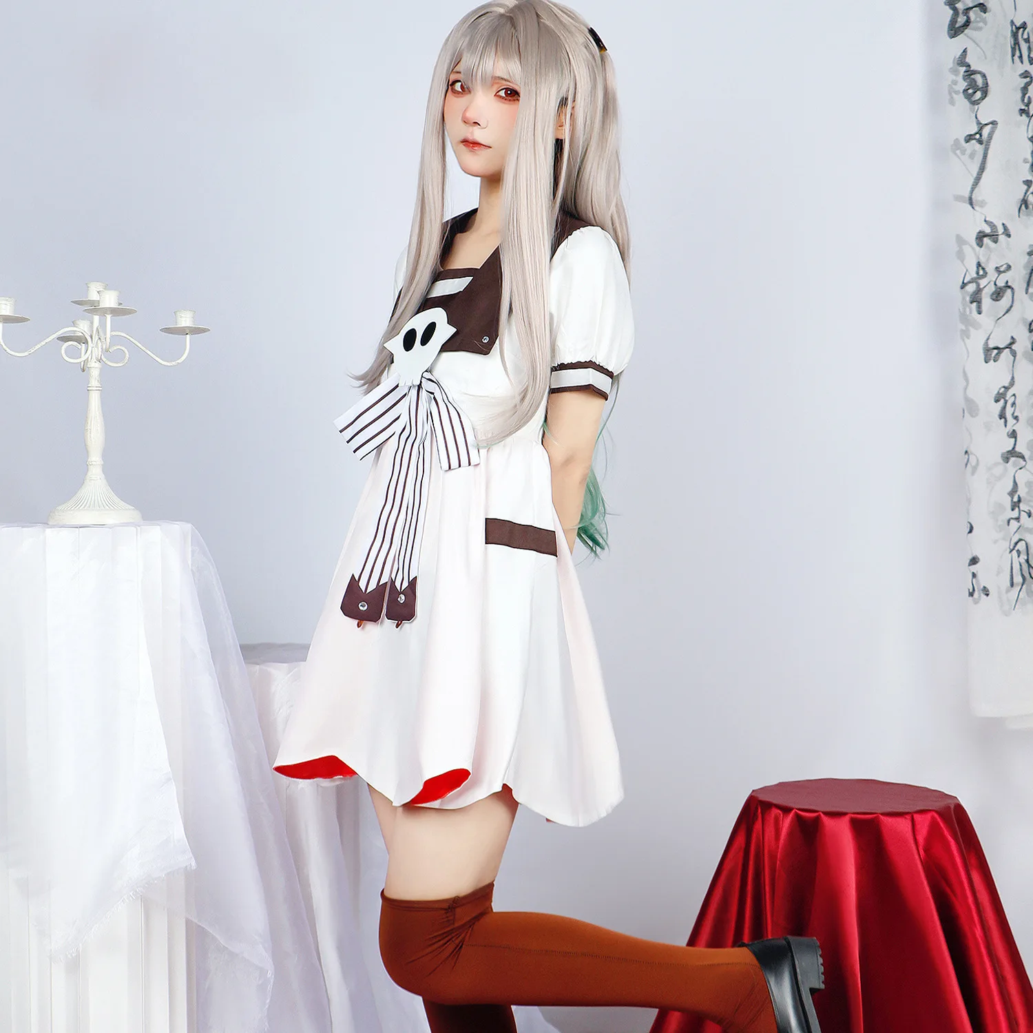 Wudu Anime Schoolgirl Dress Set: Beige & Brown Color Block + Bow Acc | Stage Performance Costume
Wudu Anime Schoolgirl Dress Set: Beige & Brown Color Block + Bow Acc | Stage Performance Costume