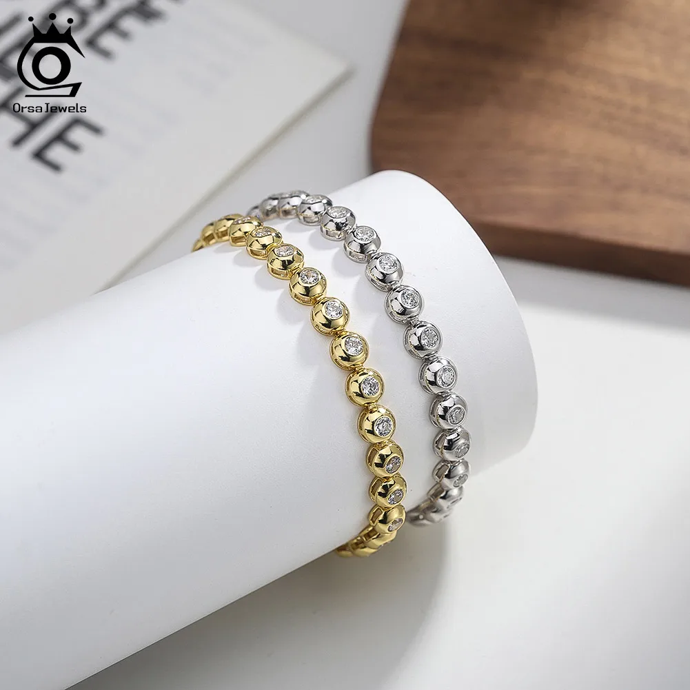 ORSA JEWELS Classic 925 Pure Silver 3mm Tennis Bracelet Gift Luxury Round Clear 5A Zircon CZ Beads Tennis Bangles Jewelry SB209
ORSA JEWELS Classic 925 Pure Silver 3mm Tennis Bracelet Gift Luxury Round Clear 5A Zircon CZ Beads Tennis Bangles Jewelry SB209