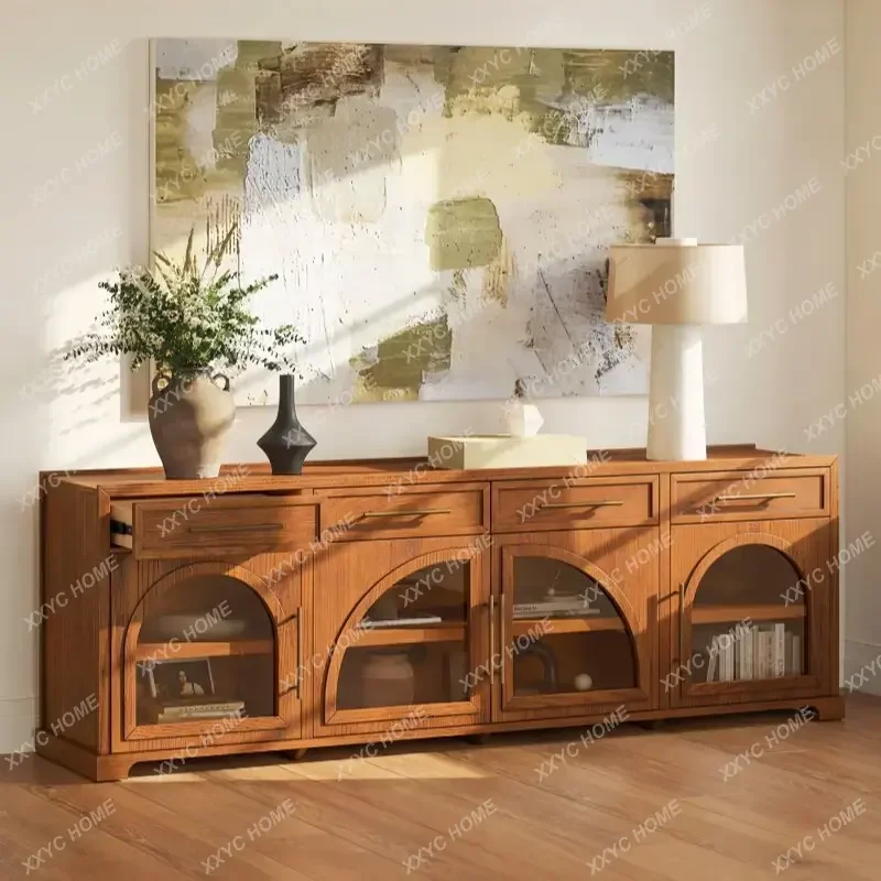 YDZVintage arched solid wood dining side cabinet, oak glass door, locker, living room TV cabinet
YDZVintage arched solid wood dining side cabinet, oak glass door, locker, living room TV cabinet