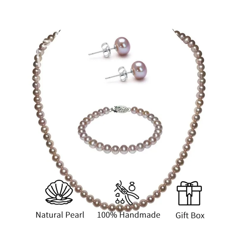 MYSOYA Pink Purple Freshwater Pearl Jewelry Set 6-7mm With Gift Box Gift For Her/Him Birthday/Wedding/Christmas/New YearGift
MYSOYA Pink Purple Freshwater Pearl Jewelry Set 6-7mm With Gift Box Gift For Her/Him Birthday/Wedding/Christmas/New YearGift