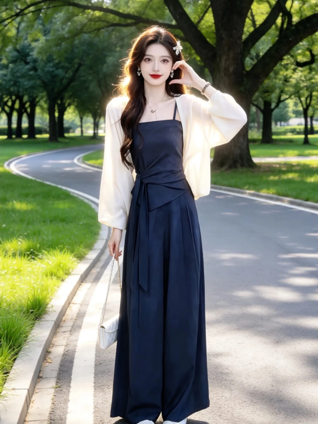 Summer Vacation Style plus Size Women's Three-Piece Set Sunscreen Open Cardigan Strap Wide Leg Pants Casual Breathable Polyester
Summer Vacation Style plus Size Women's Three-Piece Set Sunscreen Open Cardigan Strap Wide Leg Pants Casual Breathable Polyester