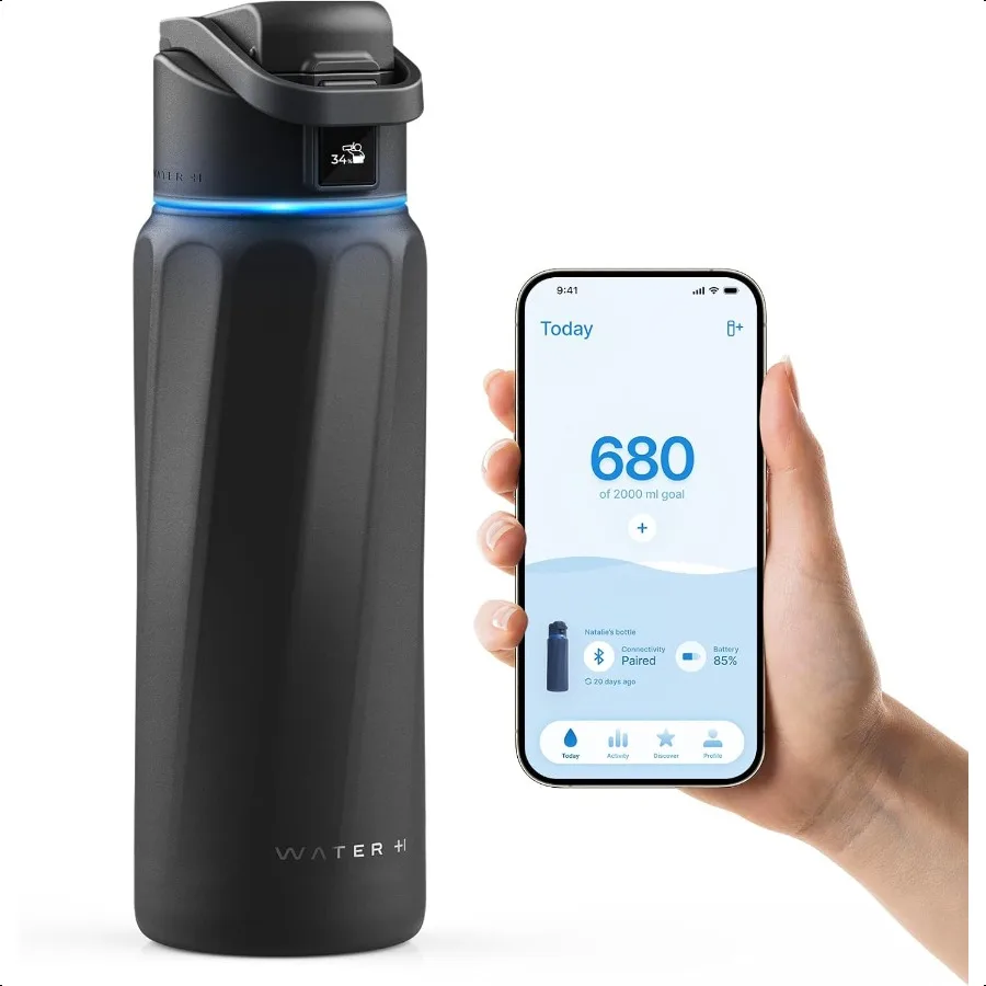 BOOST Smart Water Bottle with Reminder Tracker Double Wall Vacuum Insulated Bottles Stainl Steel 32oz BPAFree Wide Mouth for Gy
BOOST Smart Water Bottle with Reminder Tracker Double Wall Vacuum Insulated Bottles Stainl Steel 32oz BPAFree Wide Mouth for Gy