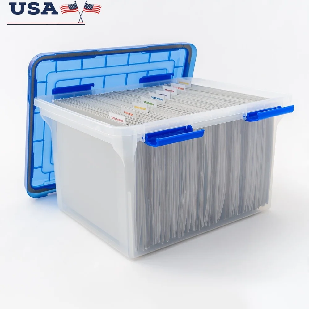32 Qt Airtight Plastic Storage Bins with Sealed Lids Legal Letter File Boxes Stackable Clear Durable Organizing Solution
32 Qt Airtight Plastic Storage Bins with Sealed Lids Legal Letter File Boxes Stackable Clear Durable Organizing Solution