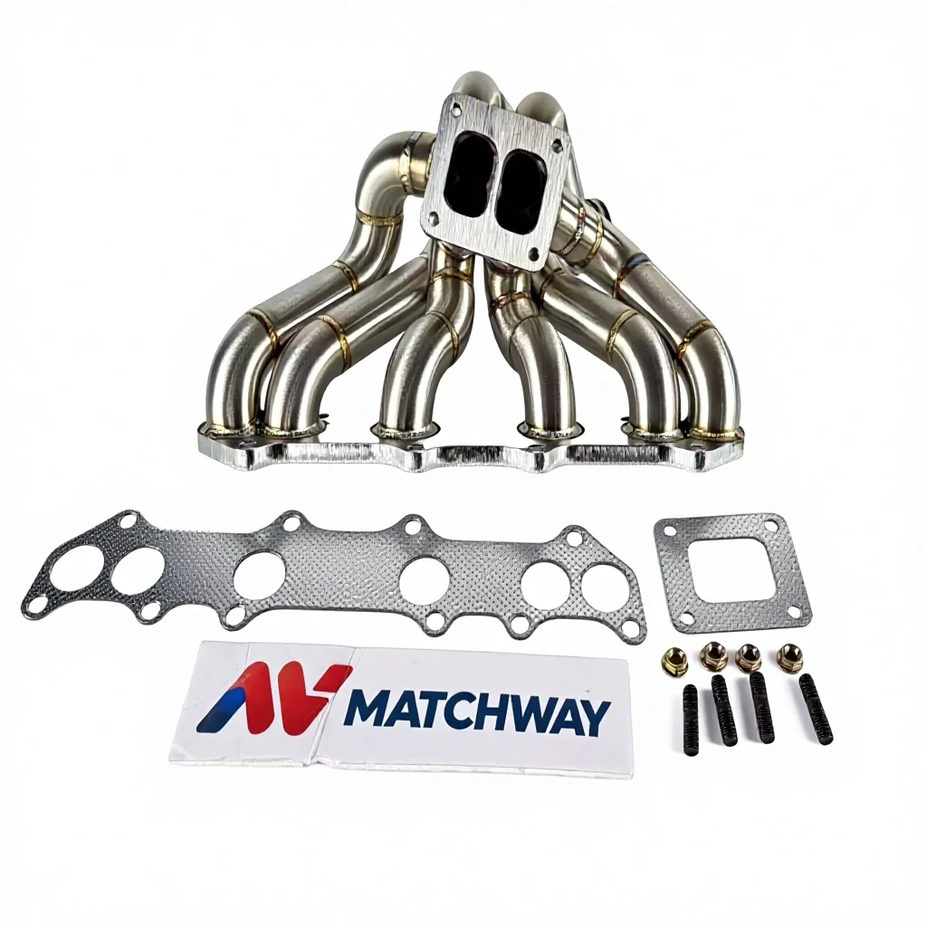 MATCHWAY High Performance Racing 3mm Thick Brushed T3 T4 Twin Scroll Turbo Manifold for Toyota 1JZGTE VVTI Supra 240sx E30 Is300
MATCHWAY High Performance Racing 3mm Thick Brushed T3 T4 Twin Scroll Turbo Manifold for Toyota 1JZGTE VVTI Supra 240sx E30 Is300